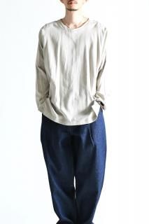 YANTOR 3ply Khadi Cotton Long Pullover Gray