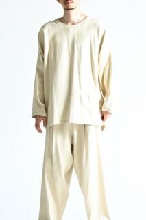 YANTOR 6ply Khadi Cotton Long Pullover Off White 24