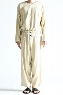 YANTOR 6ply Khadi Cotton Switching Wide Pants Off White 24