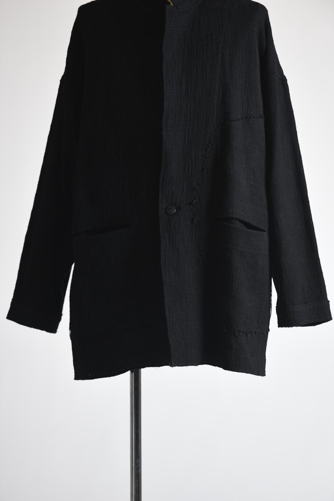 YANTOR 0 Count Khadi Cotton Jacket Black - BISHOOL,Edwina