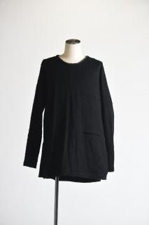 YANTOR 0 Count Khadi Cotton Pasted Cloth Pullover Black