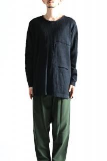 YANTOR 0 Count Khadi Cotton Pasted Cloth Pullover Black