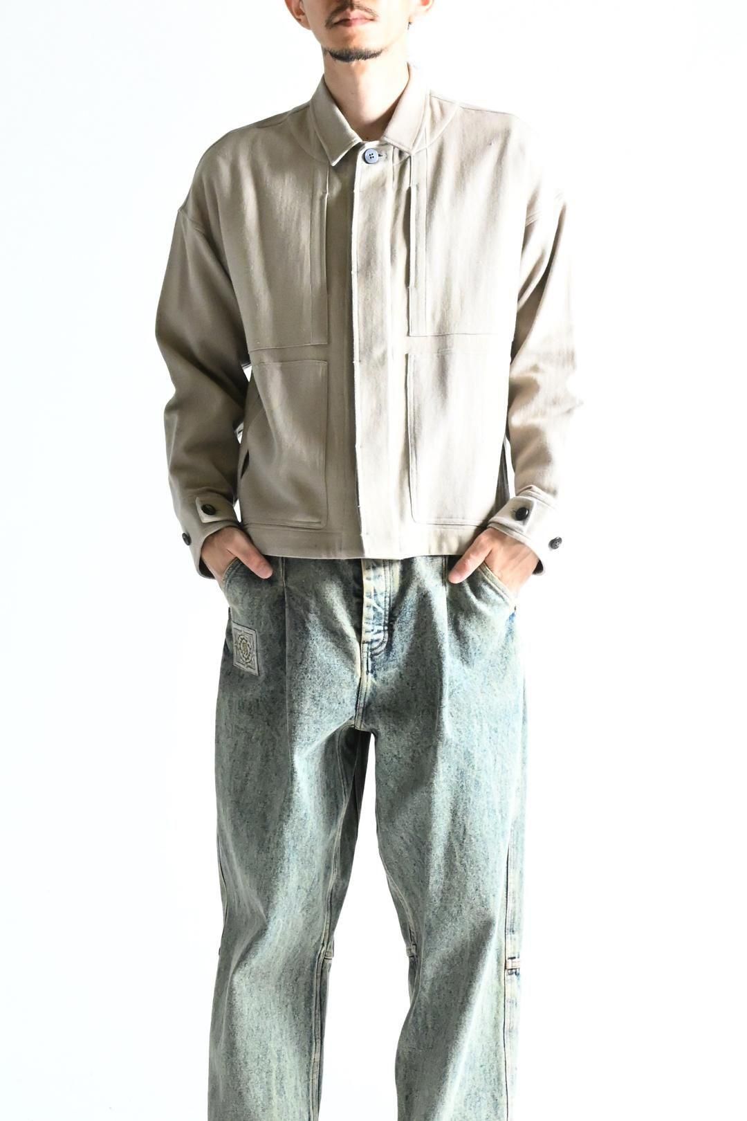 YANTOR 6ply Khadi Cotton Flyfront Shirt Jacket Beige 22 - BISHOOL