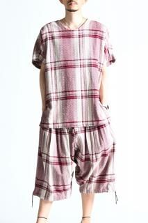 YANTOR Amunzen Check Haori Pullover Red