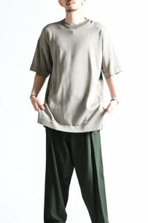 YANTOR Plating Gima Cotton Half Sleeve Pullover Beige