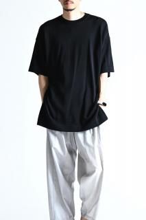 YANTOR Plating Gima Cotton Half Sleeve Pullover Black