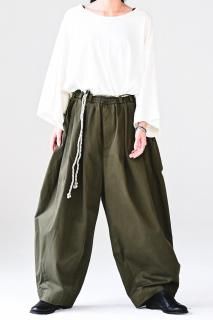 BISHOOL  Volume Pants vintage cotton khaki