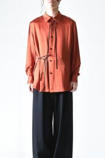 ETHOSENS Silk Over Shirt Orange