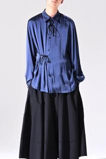 ETHOSENS Silk Over Shirt Blue OVIE STUDIO limited Super Big

