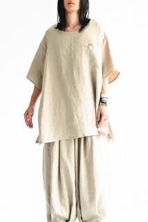 BISHOOL Linen Tag Big Pocket-T kinari