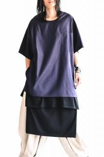 BISHOOL Cotton Wool Tag Big Pocket-T dark navy