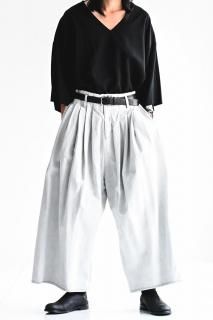 BISHOOL Bleach Black Denim 10 Tuck Straight Wide Pants
