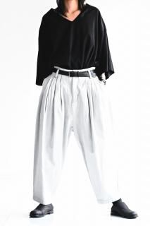 BISHOOL Bleach Black Denim 10 Tuck Pants 