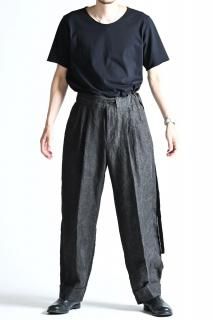 [kujaku 2026SS] P-866 Washed Ink Double Hem Pants