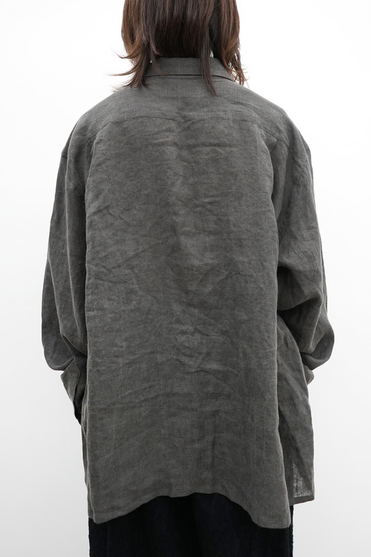 お久 kujaku 2026SS] S-809 Pigment Dyed Washed Oversized Shirt