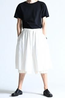 [kujaku 2026SS] P-120 Layered Easy Half Pants White