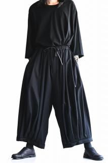 BISHOOL Wool Gabardine Pumpkin Drape Pants 