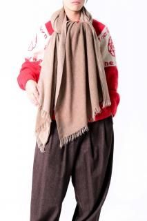 SILENCE Cashmere Mix Double Face Shawl CoffeeBeige