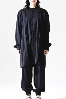 BISHOOL Wool Gabardine  Shirt black