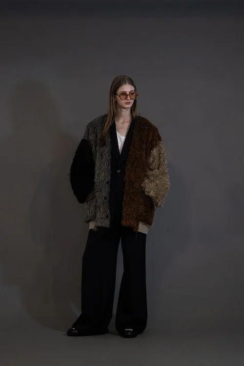 【24SS my beautiful landlet ビッグカーディガン】 my beautiful landlet カーディガン 「my landlet」 SLIVER WOOL