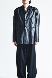 ESSAY SHADOW BLACK OPEN COLLAR SHIRT