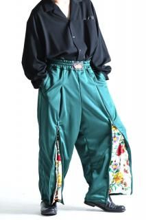 Leh Zip Wide Track Pants Limited Green / Botanical S