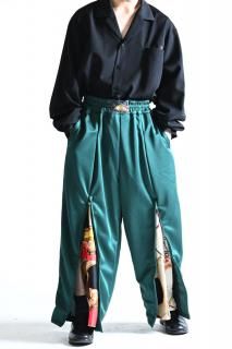 Leh Zip Wide Track Pants Limited Green / Orange M