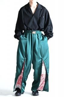 Leh Zip Wide Track Pants Limited Green / Red Dot L