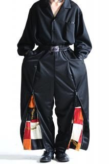 Leh Zip Wide Track Pants Limited Black / Check L
