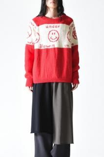 Leh Smiley Knit Sweater Red