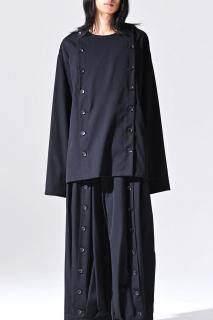 トップス HIKOOOO BISHOOL BISHOOL Wool Gabardine Half Zip Line Pullover wine(A-118