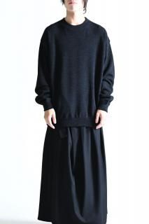 crepuscule Cotton/Wool Moss Stitch Pullover Black