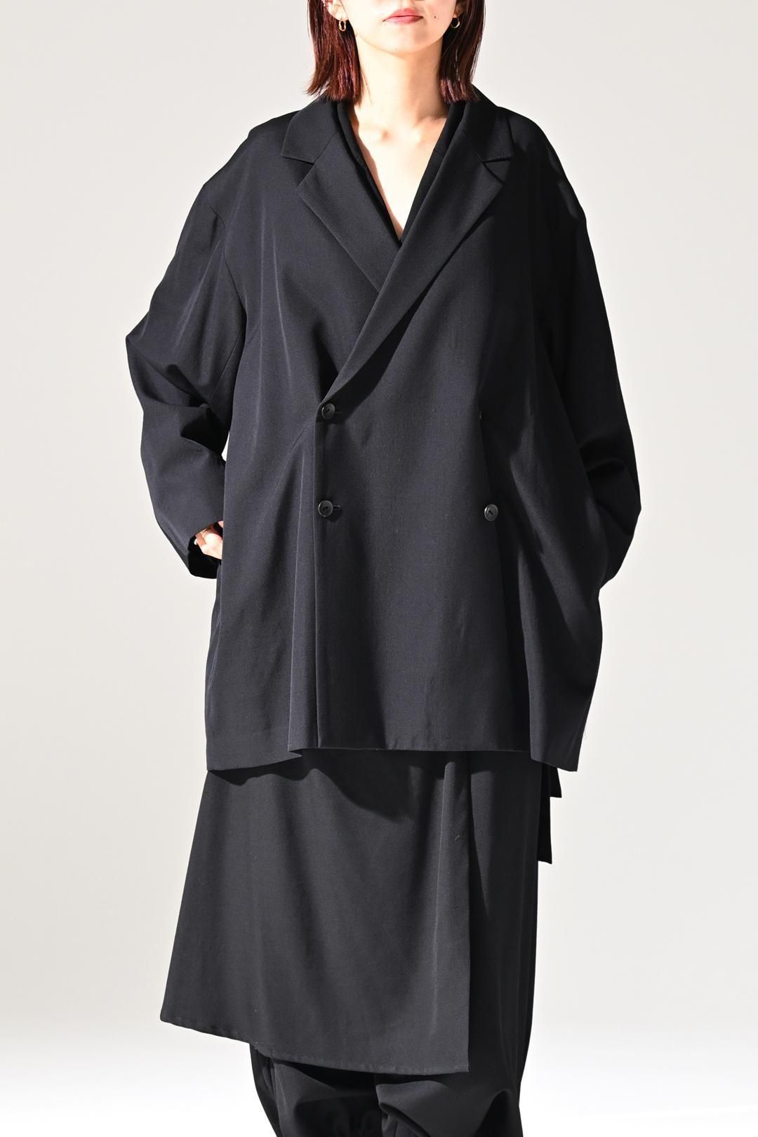 BISHOOL Wool Gabardine Double Over Jacket - BISHOOL,Edwina