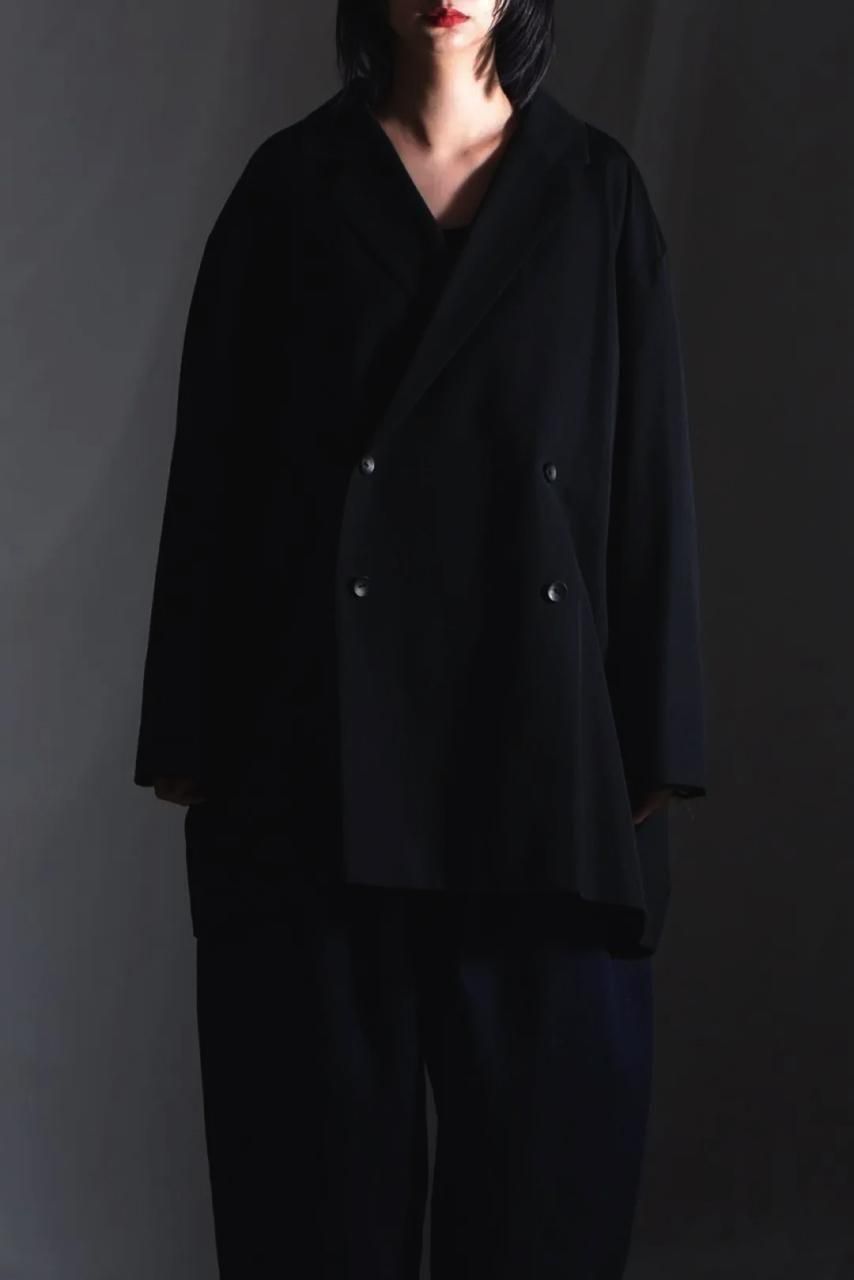 BISHOOL Wool Gabardine Double Over Jacket - BISHOOL,Edwina