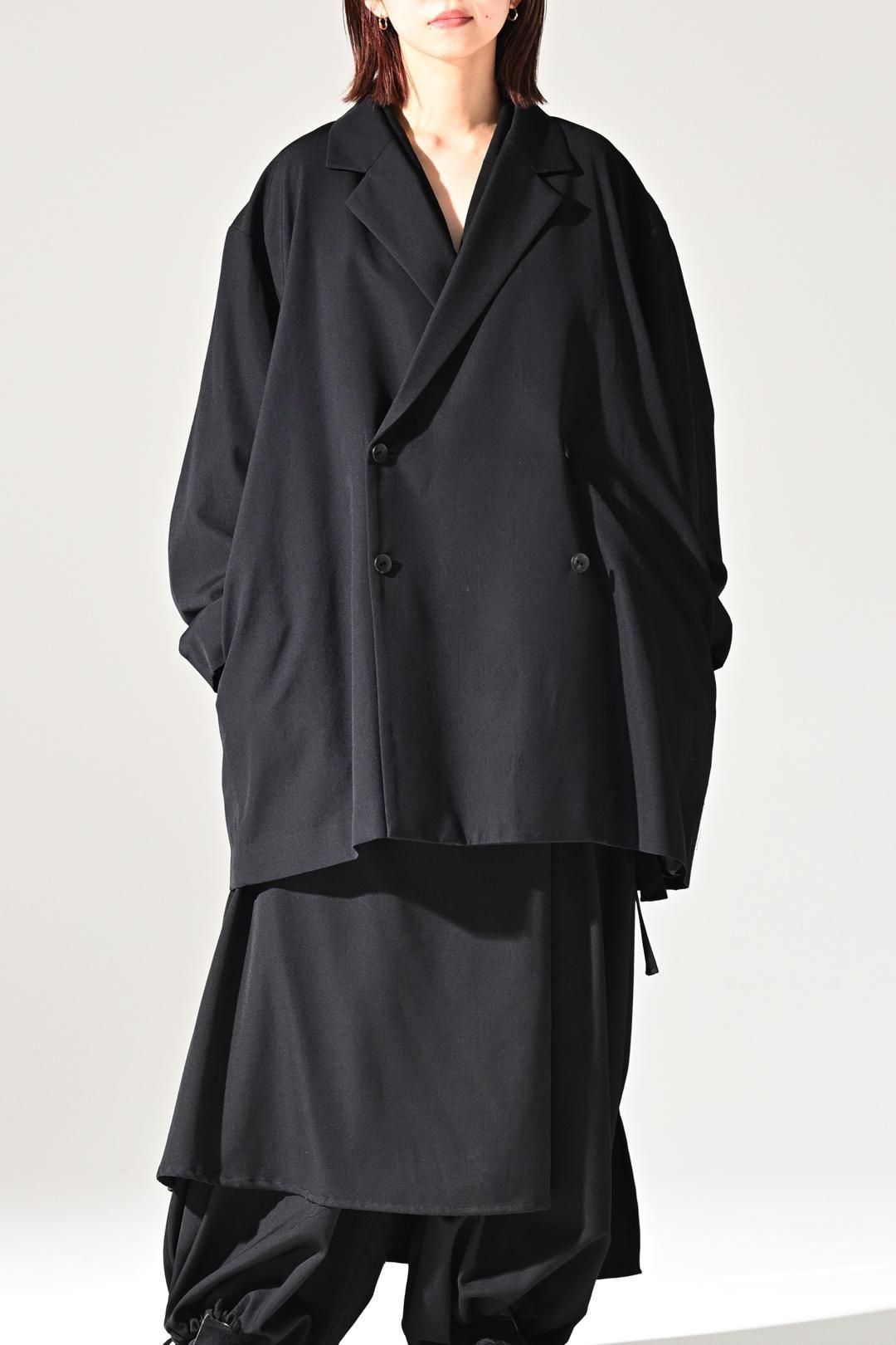 BISHOOL Wool Gabardine Double Over Jacket - BISHOOL,Edwina