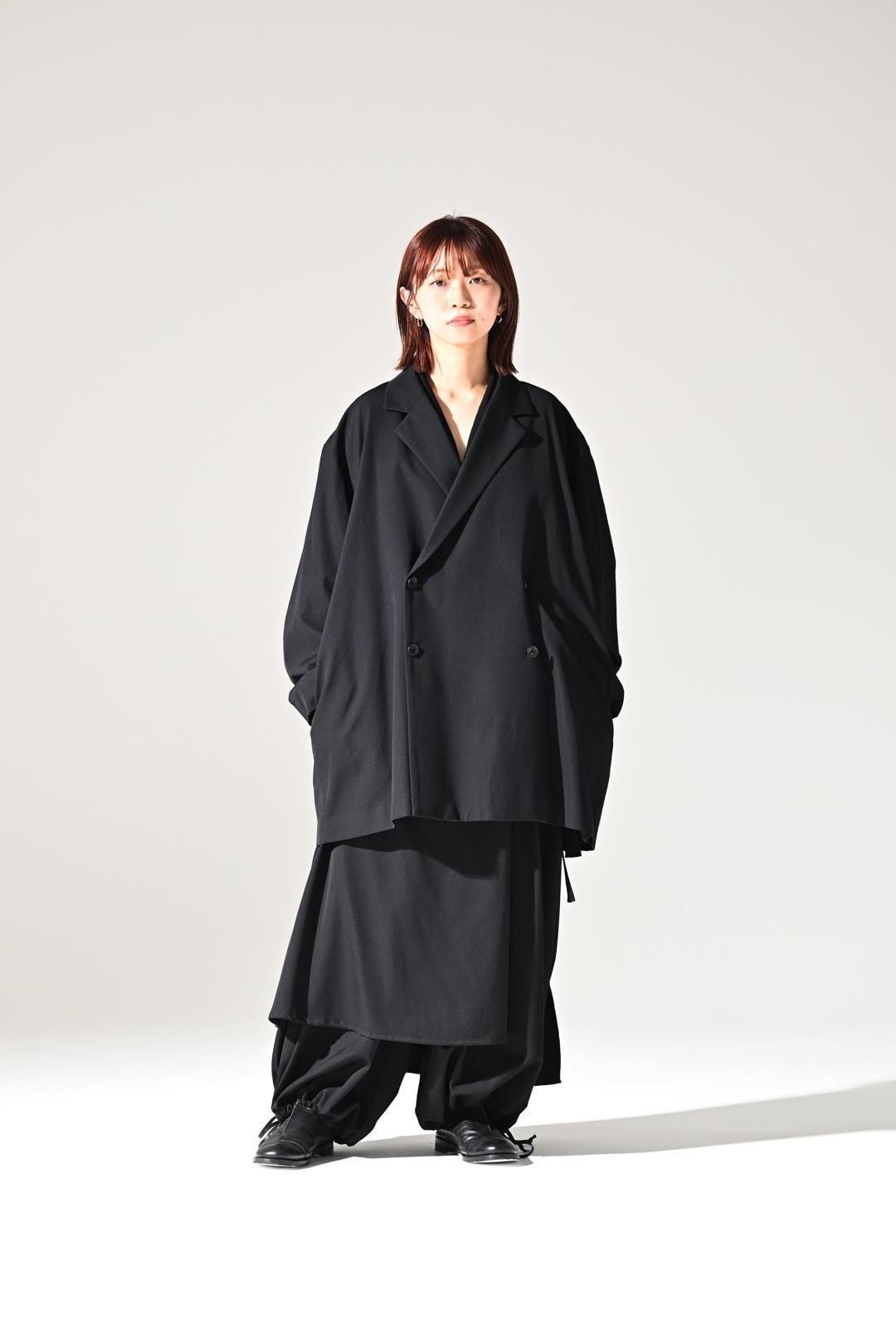 BISHOOL Wool Gabardine Double Over Jacket - BISHOOL,Edwina