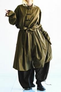 BISHOOL Wool Gabardine Double Layered Pants mustard