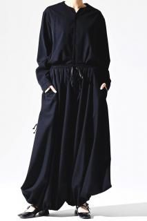 BISHOOL Wool Gabardine  Balloon Pants black