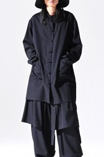 BISHOOL Wool Gabardine China Big Shirt black