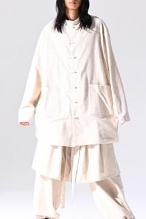 BISHOOL Organic Cotton Linen China Big Shirt kinari