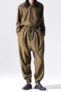 BISHOOL Wool Gabardine Hem Easy Tuck Pants mustard