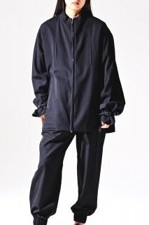 BISHOOL Wool Gabardine Belted Zip "F" Jacket