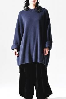 BISHOOL Fukushima Lamb Wool Big Knit blue gray