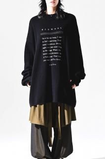 BISHOOL Message Embroidery Big Knit Fukushima Lamb Wool black