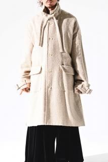 BISHOOL Mohair Nep Tweed 3 Vents Coat sand