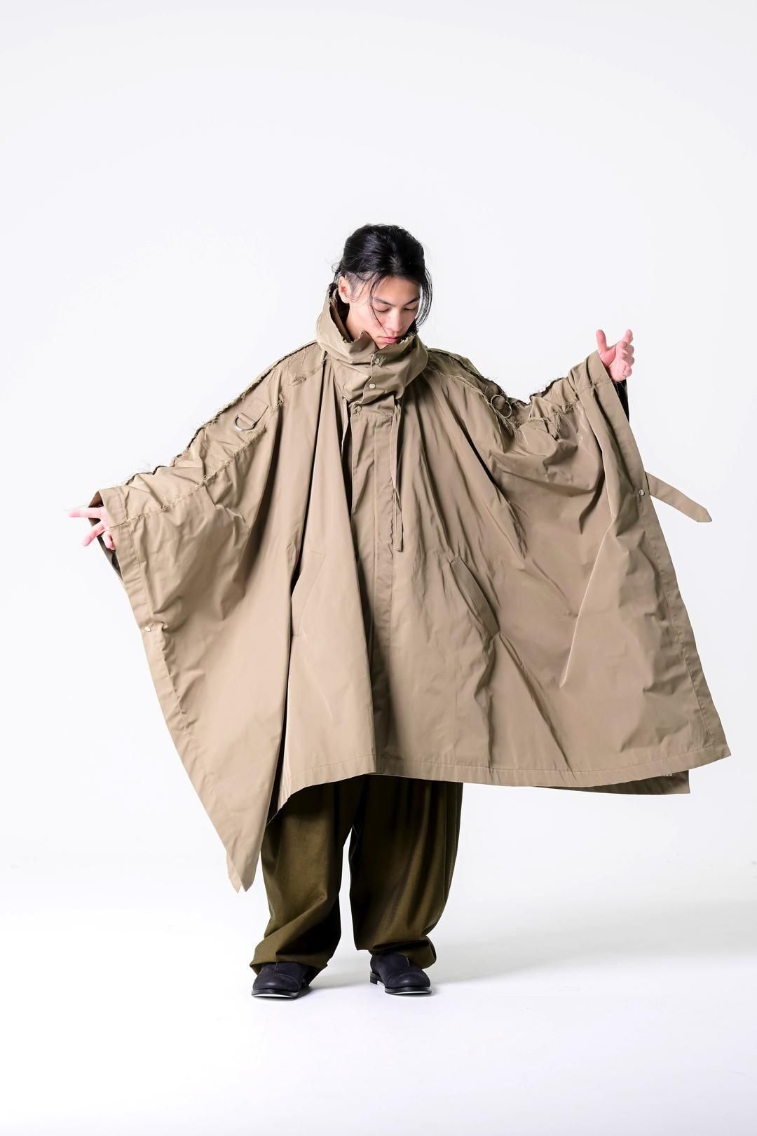 エレガントマント My Beautiful Landlet ミリタリーギャバジンマントコート Khaki