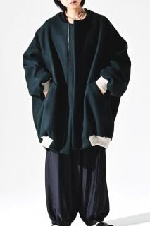 BISHOOL Melton Bomber Jacket dark green