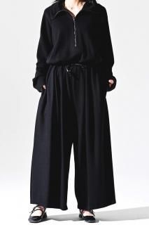 BISHOOL 3 Tuck Wide Knit Pants black