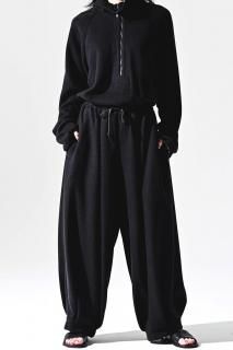 BISHOOL Drape Cocoon Knit Pants black