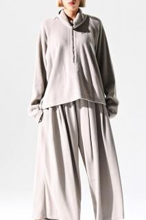 BISHOOL High Neck Zip Knit mocha